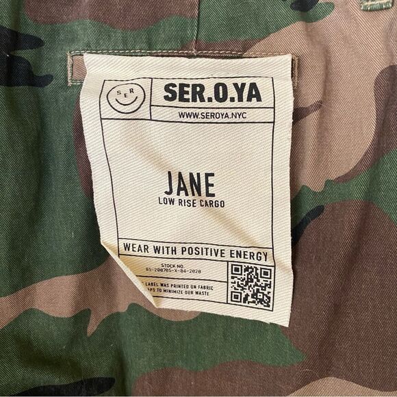SER.O.YA Jane camo cargo Pants low rise loose fit baggy NWT 26 - Picture 13 of 16